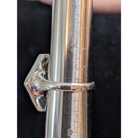 Chunky Hexagon Gold Druzy Quartz Two Tone Sterling Silver Ring Size 8 - Picture 14 of 14